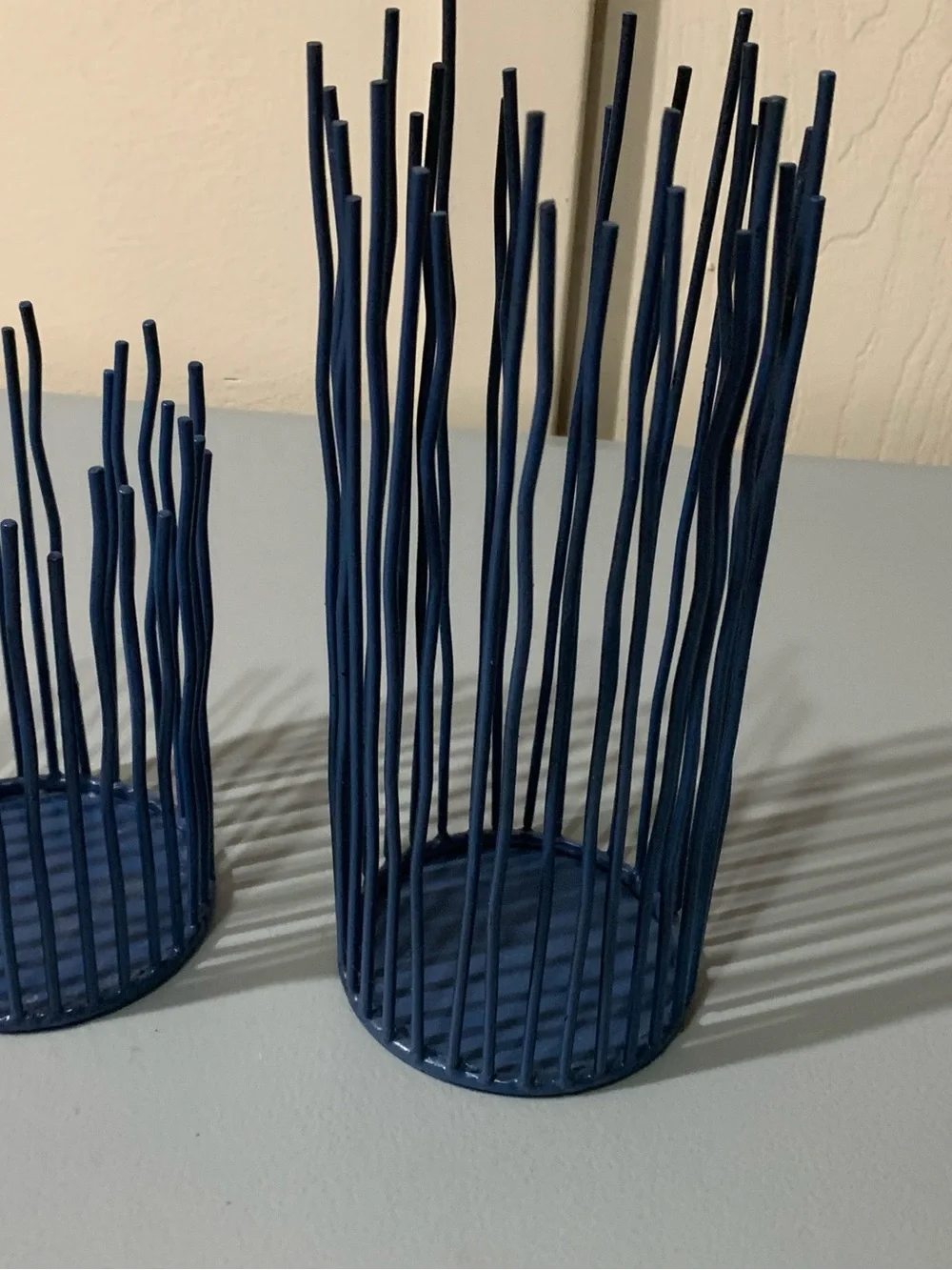 Blue Decorative Wire Vases - Home Accents